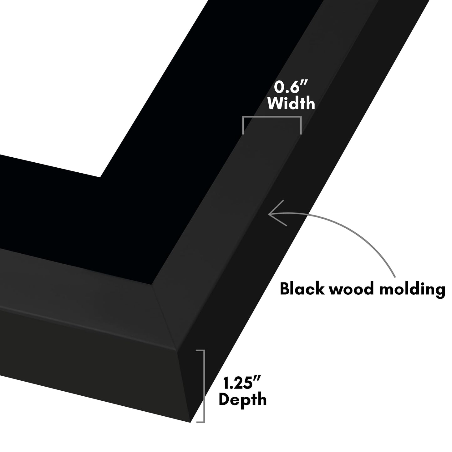 Americanflat 16x24 Canvas Floating Frame with Adhesive Strips Included - Vertical and Horizontal Floating Frame for Artwork - Canvas Frames for Wall Display - Black
