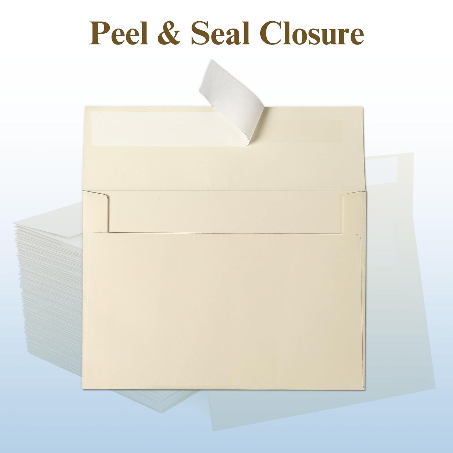 Goefun Cream Blank Flat Note Cards and Envelopes (NOT FOLDED), 5x7 Flat Cream Cardstock and A7 Envelopes Self Seal 100 Pack for Wedding, Invitations, DIY Postcards, Thank You Cards & All Occasion