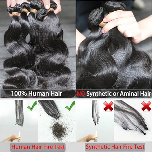 12A Body Wave Bundles Human Hair 16 18 20 22 Natural Black Color 100% Brazilian Human Hair Bundles For Women
