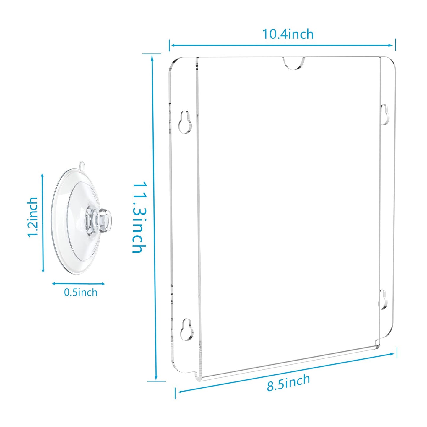 Pecmuikee Acrylic Window Sign Holder Suction Cups 8.5×11,Clear Acrylic Frames Wall Mount Advertising Signage Sign Holder for Glass Door Mall, Office, Home, Store, Restaurant (6 Pack)