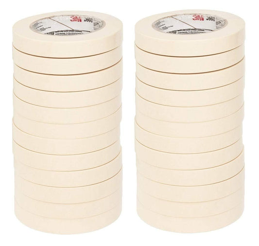 3M Highland Economy Masking Tape, 3/4 inch x 60 Yards – General Purpose Crepe Paper Tape for Bundling, Sealing, and Light-Duty Applications, Pack of 24