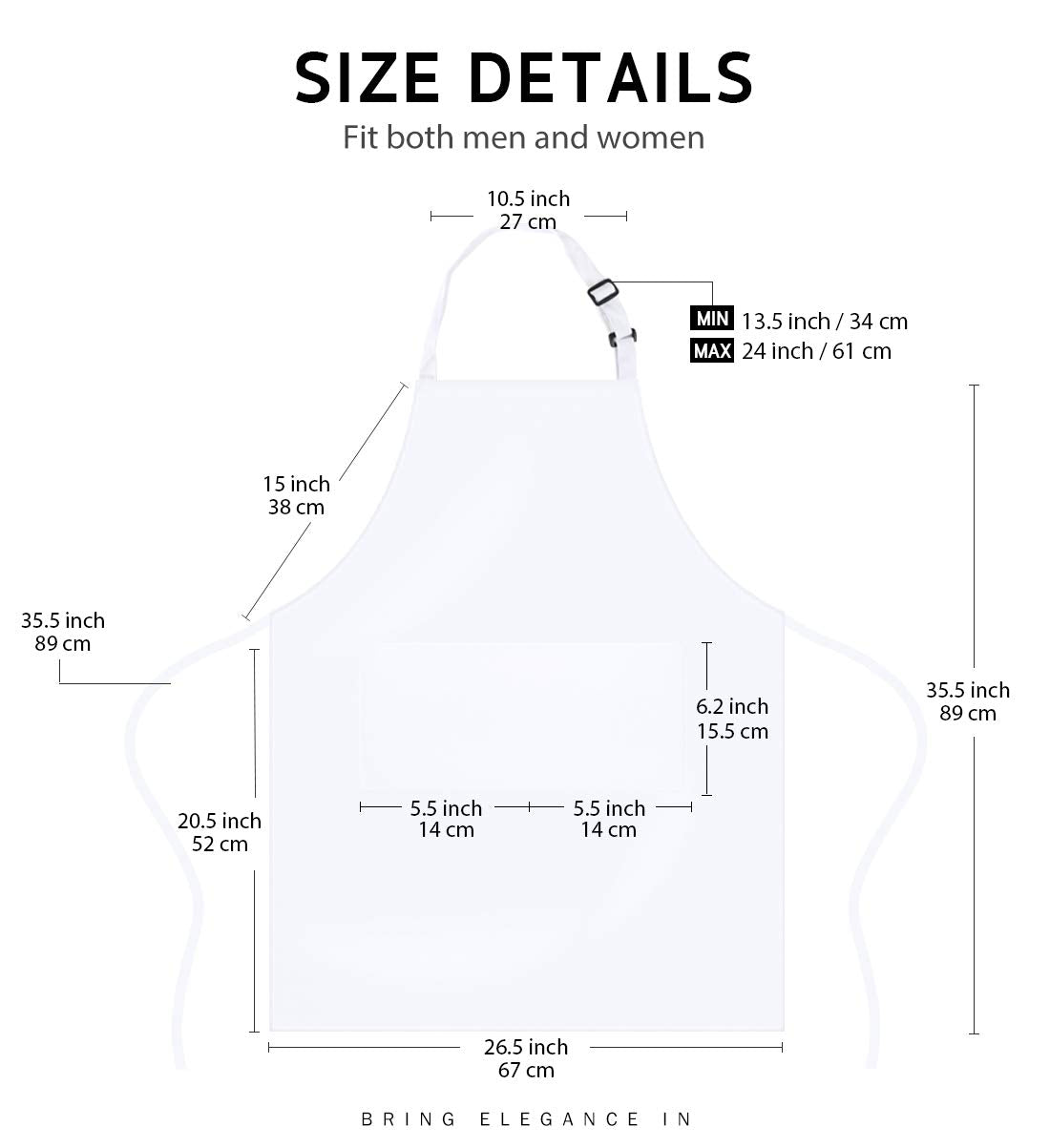 Syntus 12 Pack Bib Apron, Unisex Aprons Adjustable 100% Cotton with 2 Pockets Cooking Kitchen Aprons for Women Men Chef, BBQ Drawing Apron Bulk, White