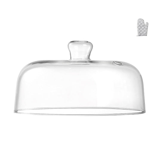 10 inch Glass Microwave Splatter Cover, 5" Extra Tall Microwave Plate Cover for Food, All Glass, BPA-Free & Non-Plastic, Dishwasher Safe