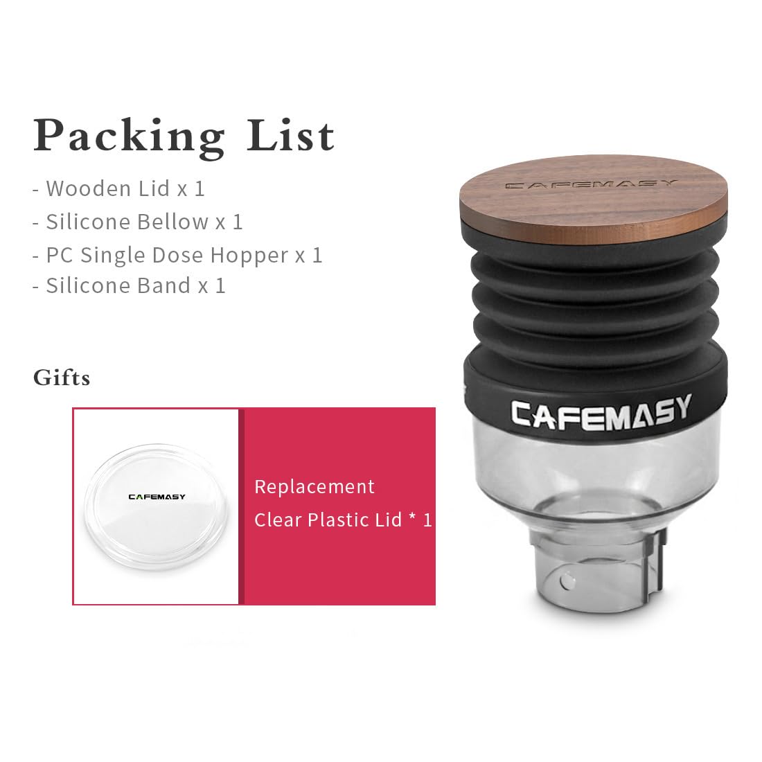 Single Dose Hopper Compatible with Eureka Mignon Espresso Coffee Grinder Silicone Bellow for Blow Out Residual Coffee Grounds (Heighten Hopper)