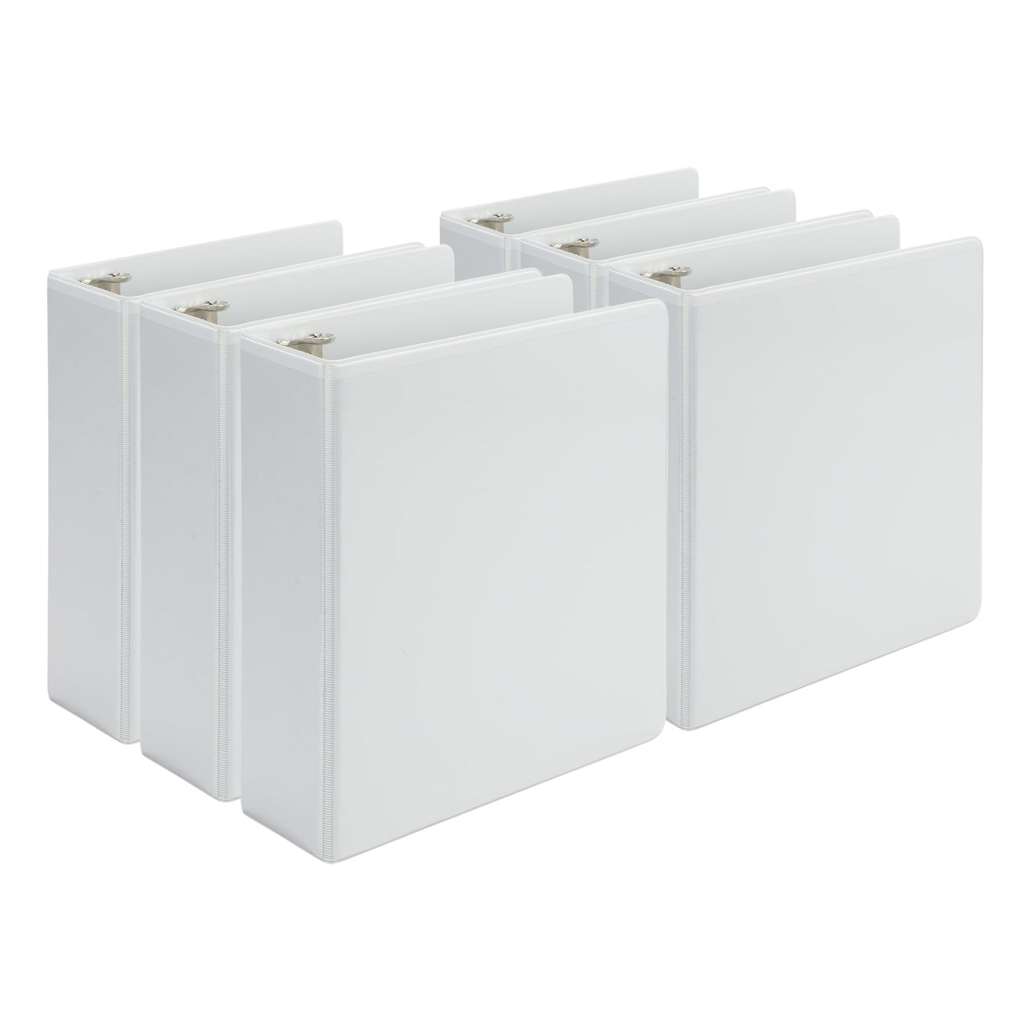 Samsill Economy 2 Inch Mini 3 Ring Binder, Round Ring Binder, Holds 5.5 x 8.5 Inch Documents, Customizable Cover, 2" View, 6 Pack, White