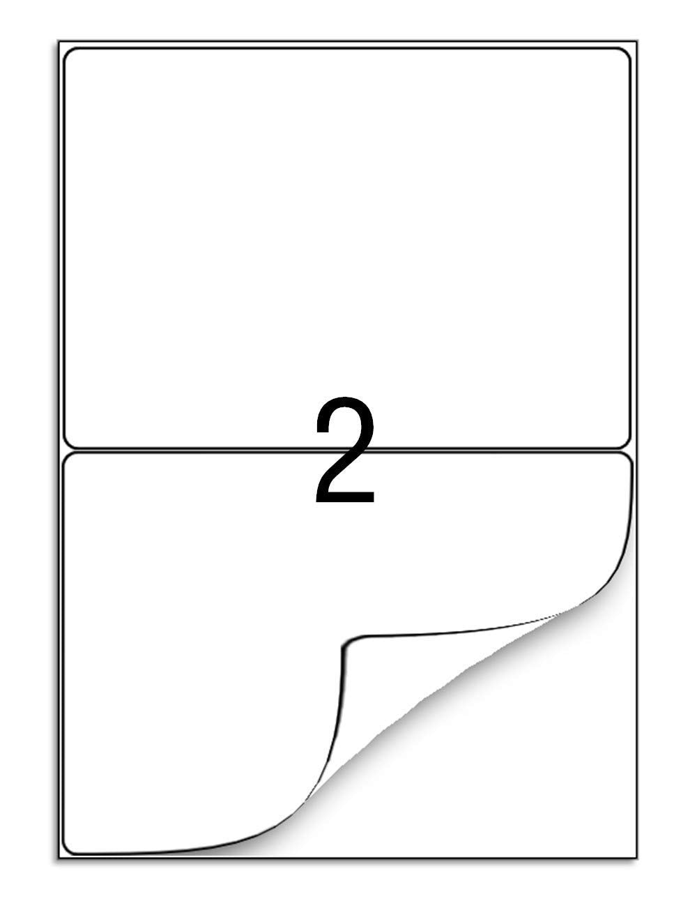 BESTEASY 1000 Round Corner Half Sheet Self Adhesive Shipping Labels for Laser and Ink Jet Printers, White Blank (500 Sheets, 1000 Labels)
