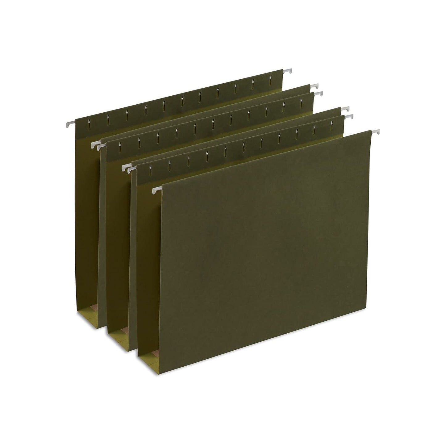 Staples Hanging File Folders, Letter Size, 2" Expansion, 1/5‑Cut Tabs, Standard Green – Durable Everyday Filing, 25‑Pack