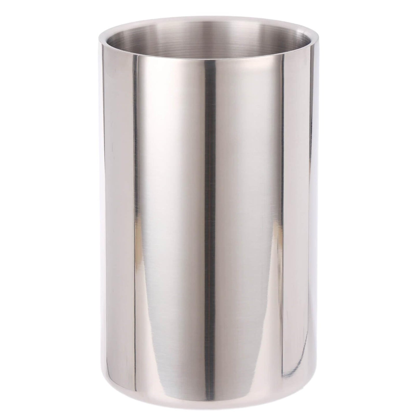 Double Wall Utensil Holder - 304 Stainless Steel Sleek Kitchen Utensil Holder for Countertop, Spatula Spoon Storage Organizer, Large Cooking Utensil Caddy Counter, Shining Utensil Crock, Mirror Polish