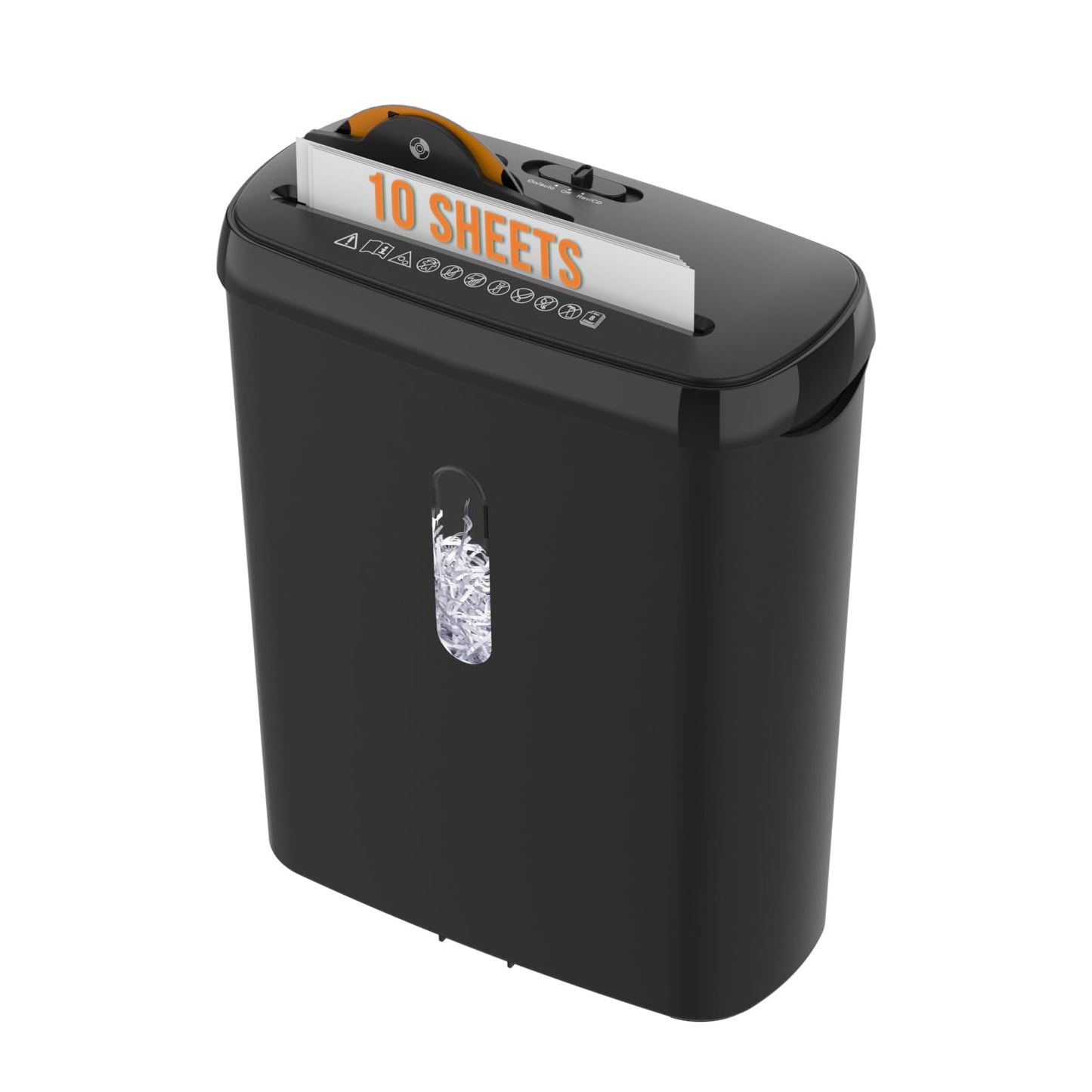 Suntiko 10-Sheet Strip Cut Paper Shredder, P-2 Security Level for Home Office, 3.17 Gallon Bin, Shreds CDs & Credit Cards, ETL Certified, Black