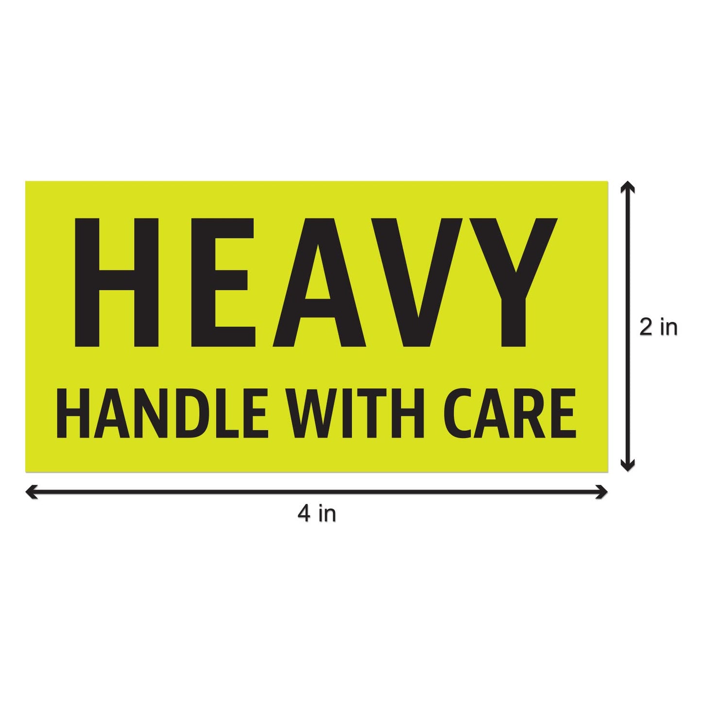 Caution Heavy, Handle with Care Labels (4 x 2 inch, Fluorescent Yellow with Bold Letters - 900 Labels) Warning Heavy Items Stickers for Shipping Items - Strong Adhesive