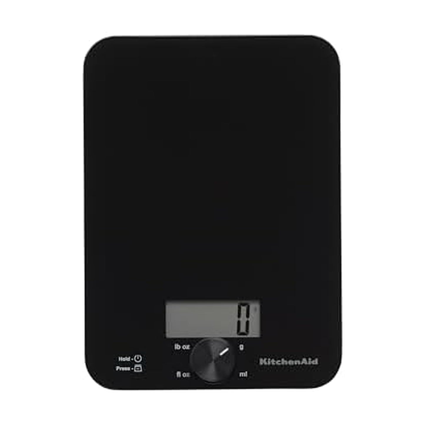 KitchenAid KQ914BA Digital Glass Top Kitchen and Food Scale, 11 lb Capacity, Measures Liquid & Dry Ingredients, Rotating Knob, Precise Results for Baking, Cooking, Keto and Meal Prep, Tare, Black