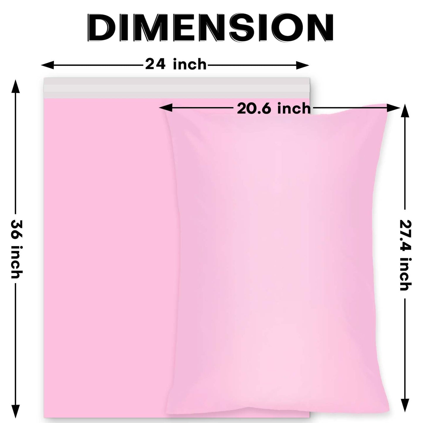 FUACJLIE Extra Large Poly Mailers 24x36" 50 Pcs - 2.5mil Bulk Heavy Duty Shipping Bags for Clothing XL Poly Mailing Envelopes Strong Adhesive, Shipping Envelopes for Small Business Supplier Pink