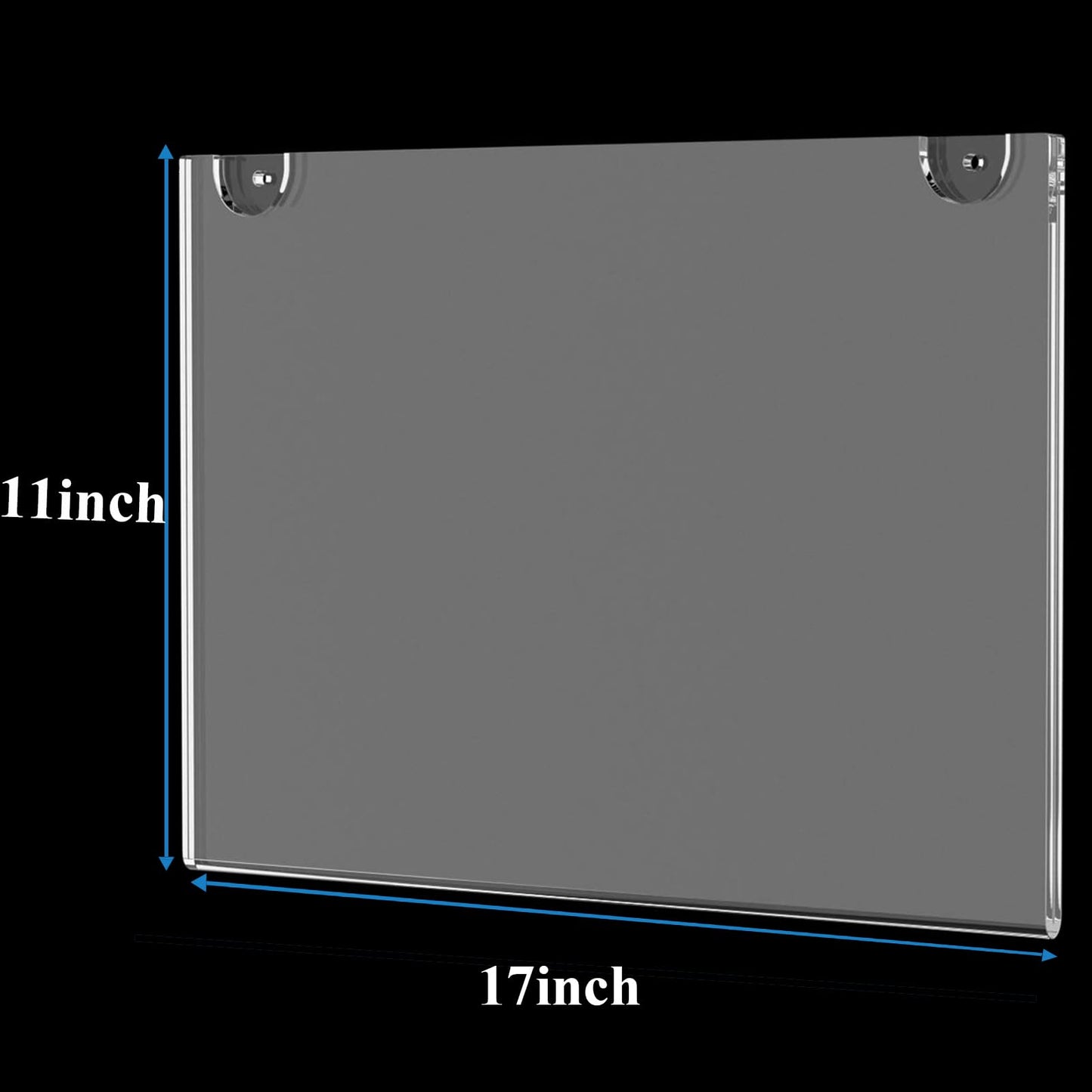 PecMuikee Acrylic Sign Holder 17 x 11 Inch, Wall Mount Sign Holders Clear Plastic Picture Frame with Adhesive Tapes and Mounting Screws for Office, Home, Store, Restaurant, Landscape, 6 Pack