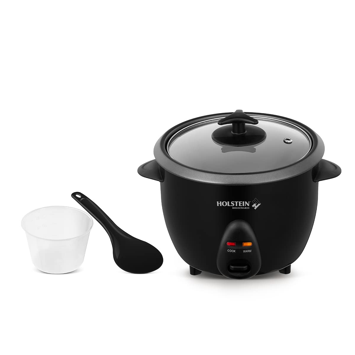 Holstein Housewares 16-Cup Cooked (8-Cup Uncooked) Rice Cooker, Black – One-Touch Operation with Cook & Keep Warm Functions, Perfect for Rice, Quinoa, Oatmeal, Stews & Grains