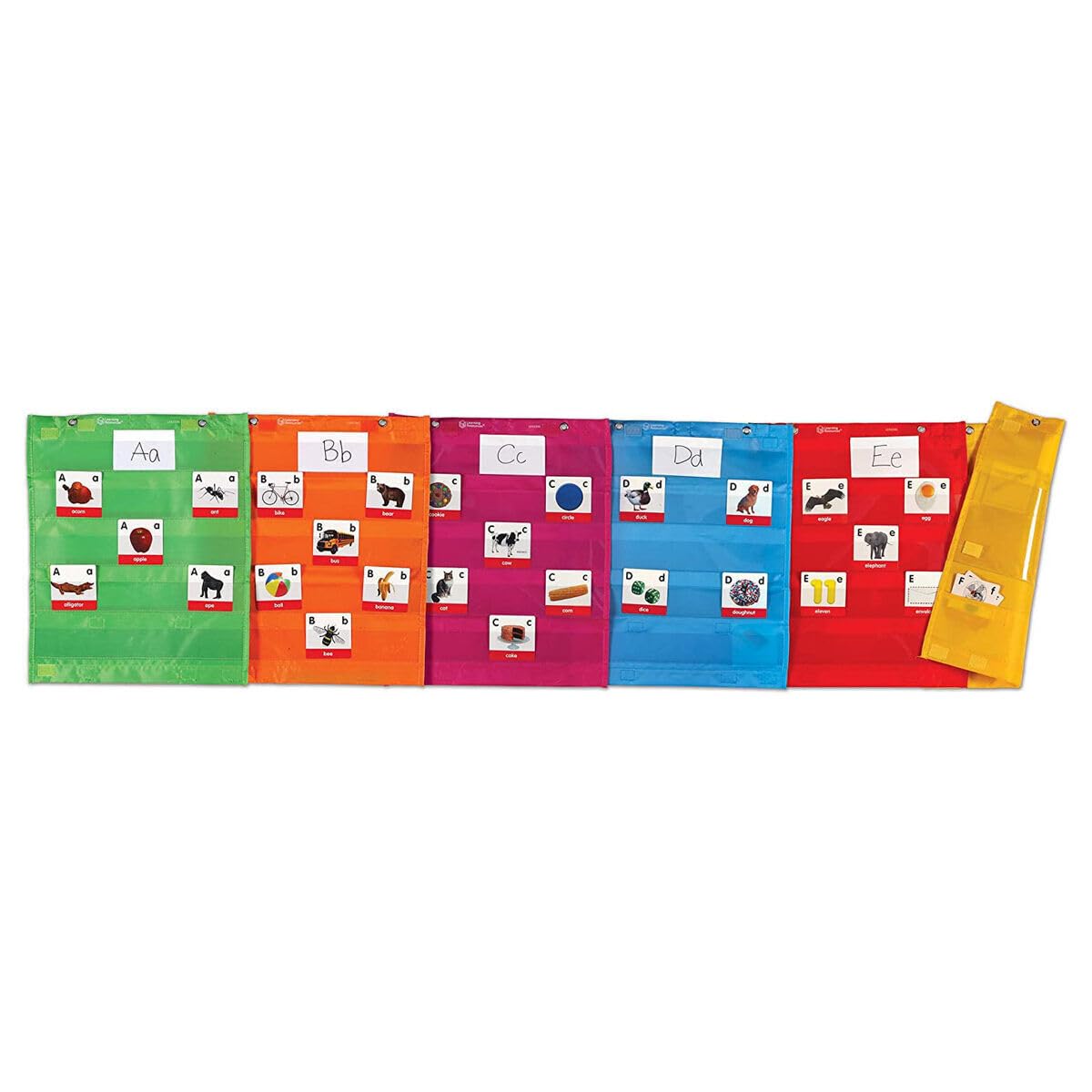 Learning Resources Magnetic Pocket Chart Squares, Set of 6 - Organization Center Pocket Chart for Classroom, Charts for Classroom, Magnetic Sentence Strip Pockets for Teachers