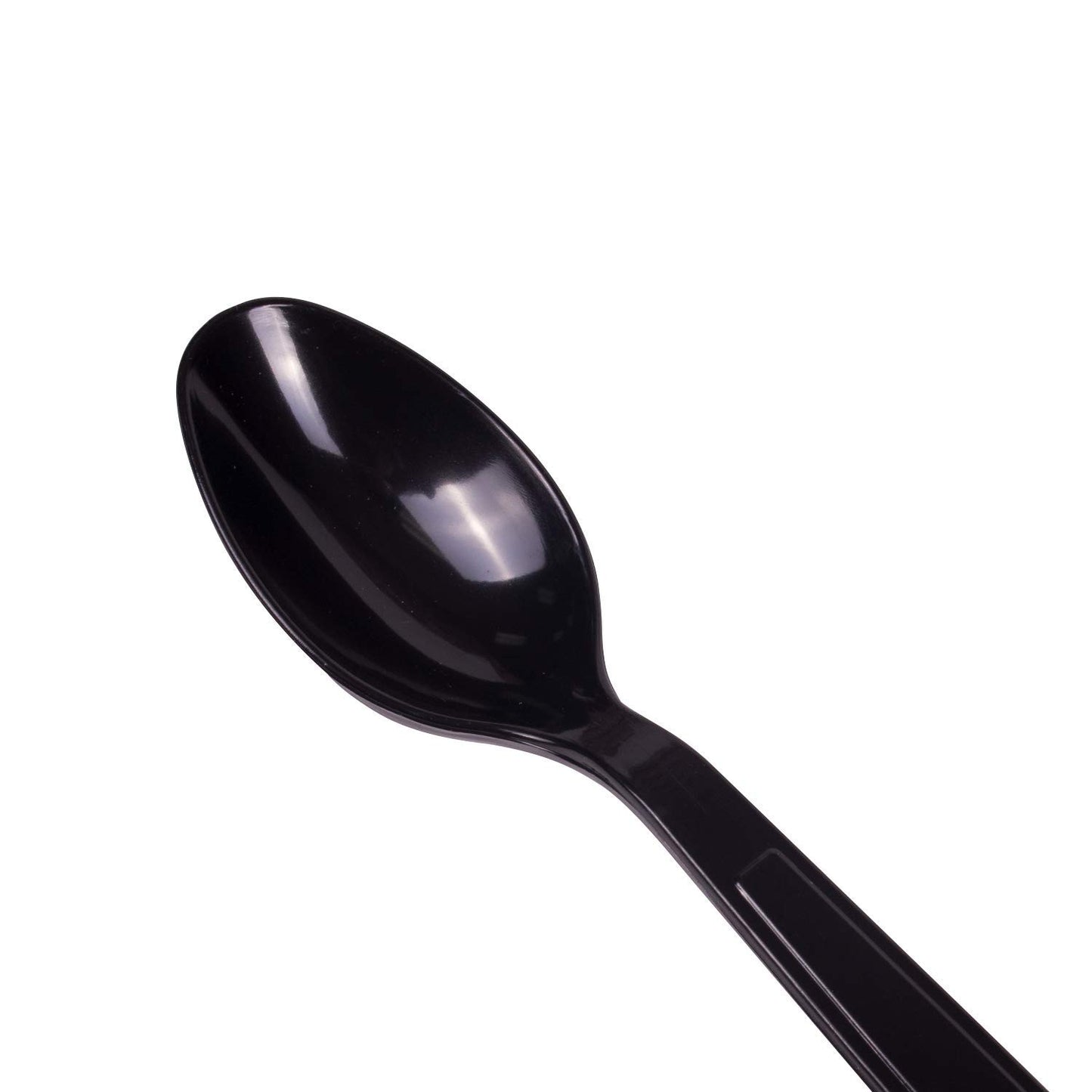 Karat [1,000 ct] Heavy Duty Plastic Spoons Individually Wrapped – Sturdy Disposable Spoons for Break Rooms & Parties – Strong, Firm for Sanitary Use | Black