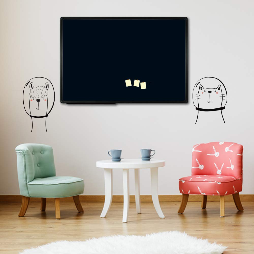 JILoffice Magnetic Chalkboard/Black Board 36 x 24 Inch, Black Aluminum Frame Board with Marker Tray for Office Home and School, Best Choice for Note and Art