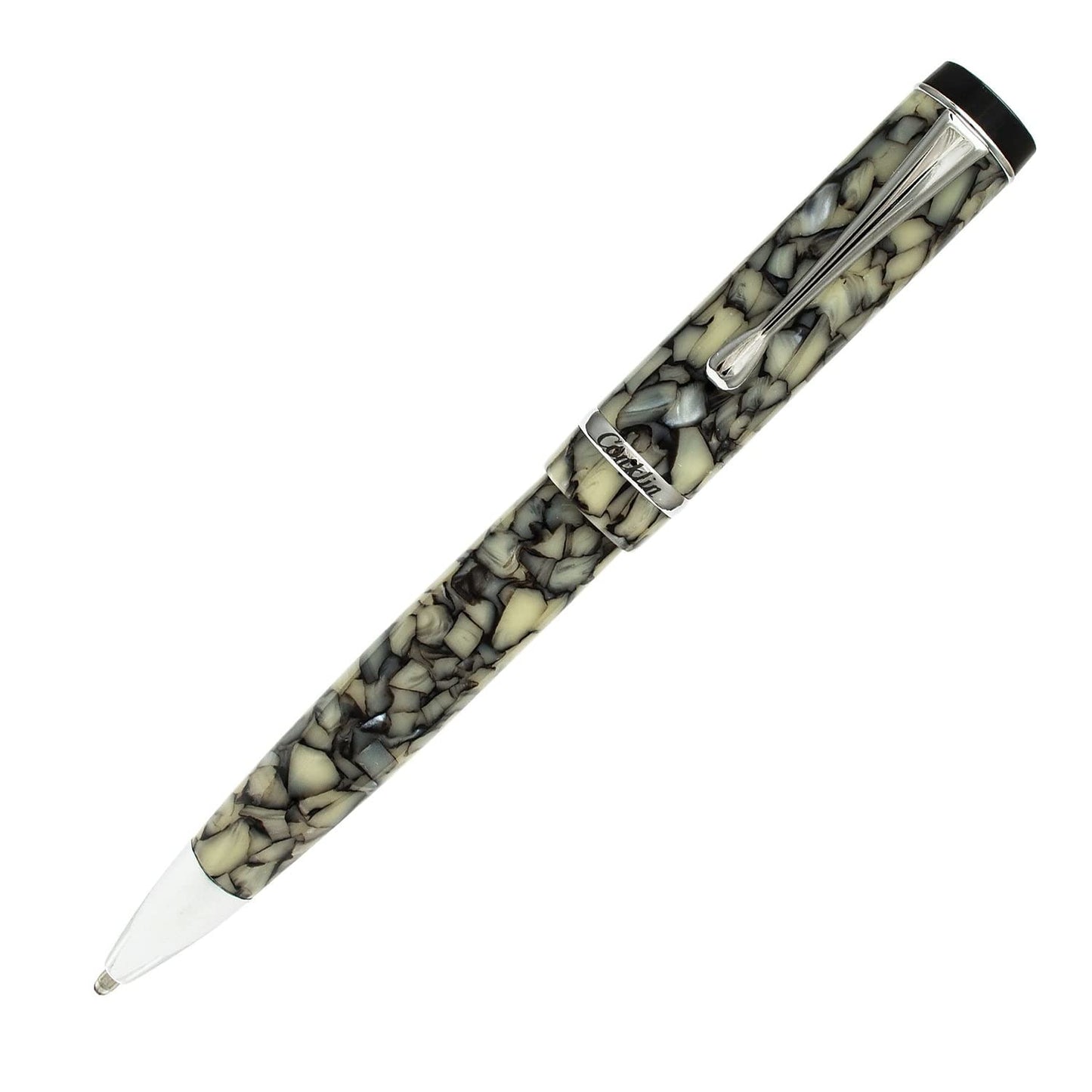 Conklin Duragraph Ballpoint Pen in Cracked Ice – Elegant Ballpoint Pen with Unique Cracked Ice Finish, Great Gift for Pen Collectors
