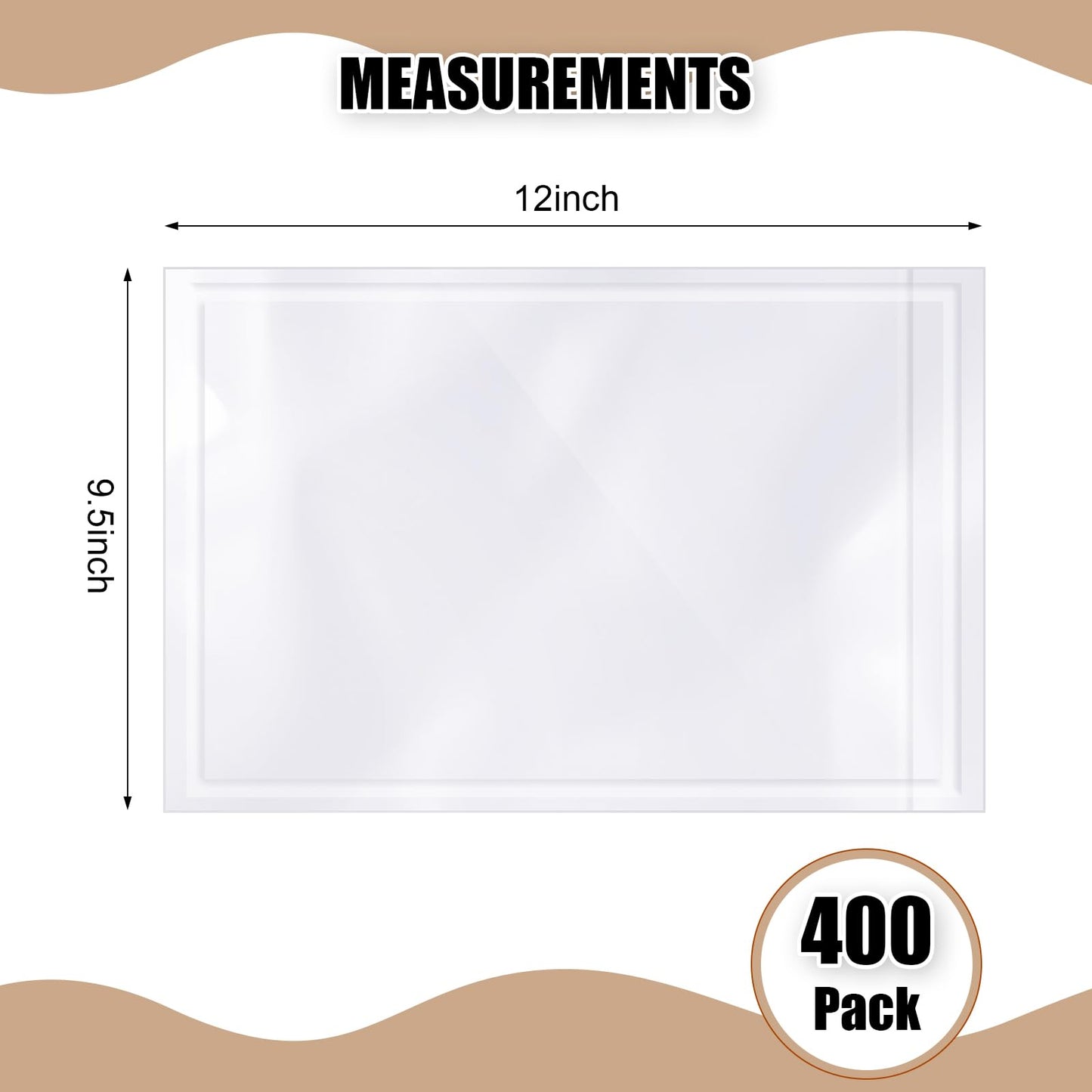 Cholemy 400 Pcs 9.5 x 12 in Clear Packing Slip Pouches Shipping Label Sleeves Adhesive Packing List Pockets Envelopes Mailing Protectors Slip Envelope Pouches Holders Cover Enclosed Bag