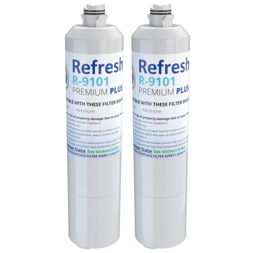Refresh Plus R-9101 Refrigerator Water Filter Replacement for Samsung DA29-00020A, DA29-00020B, HAF-CIN/EXP, NSF 53 Tested, 6-Month 300 Gallon Filter, 2 Pack