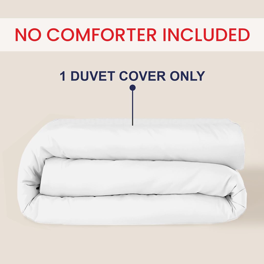 Kotton Culture 1 Pc Duvet Cover Queen Size/Full Size-100% Egyptian Cotton 600 Thread Count Ultra Soft Premium Durable Comforter Cover Zipper Closure & Corner Ties- (White, 90" X 90")
