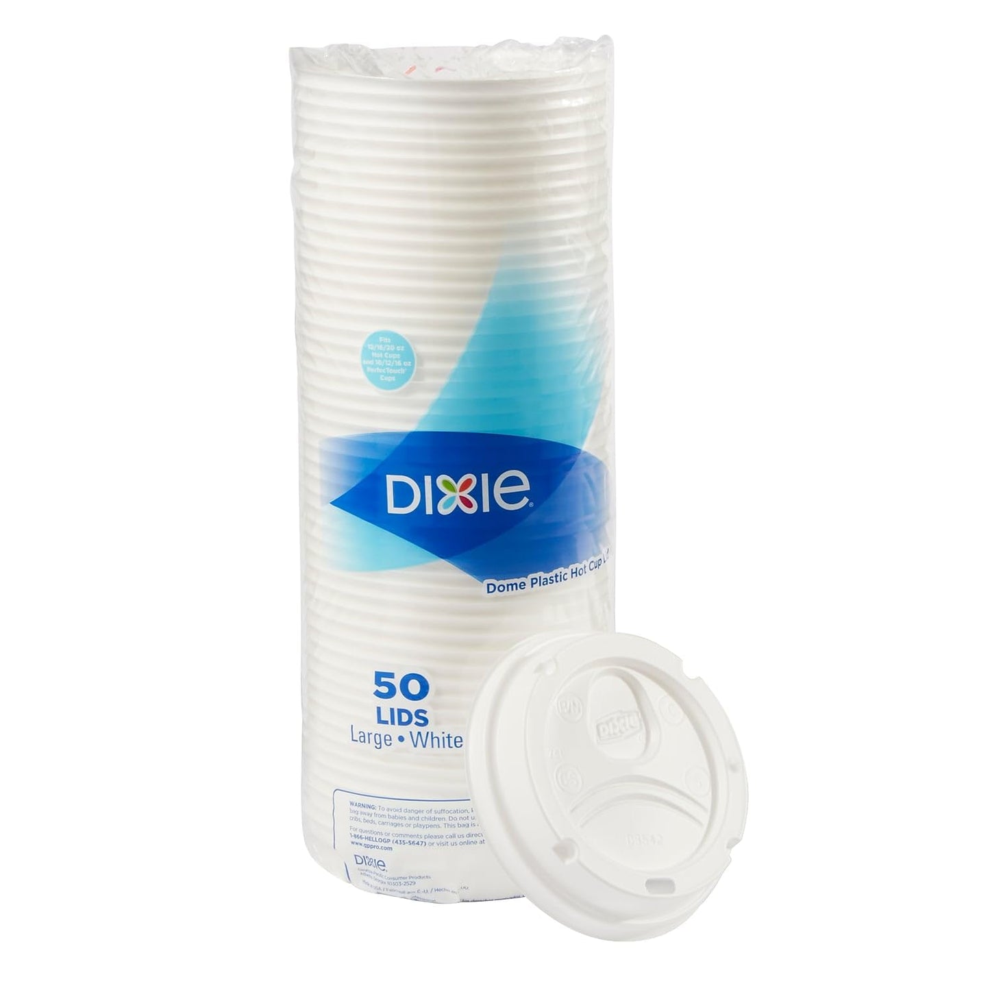 Dixie 9542500DXCT Dome Lids, f/PecfecTouch Cup 12/16 oz., 10PK/CT, WE