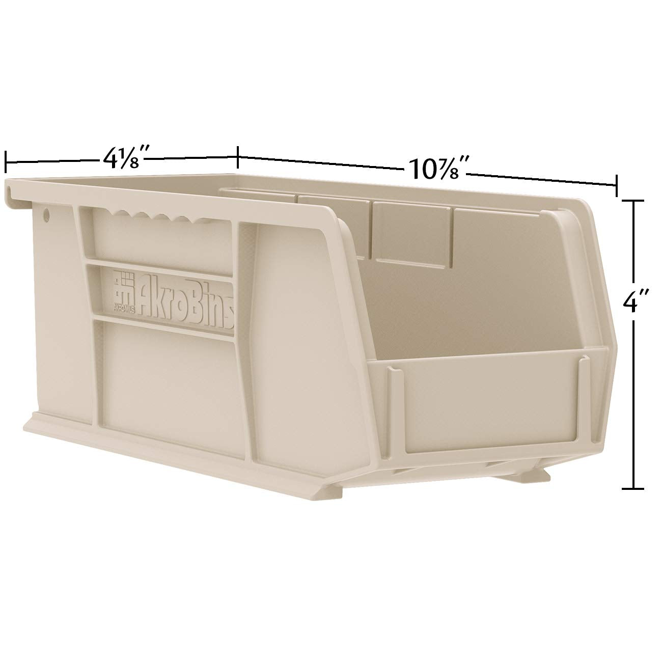 Akro-Mils 30224 AkroBins Plastic Storage Bins, Space-Saving Stackable Bins for Garage, Pantry, Craft Organization, 11" L x 4" W x 4" H, Clear, 12-Pack
