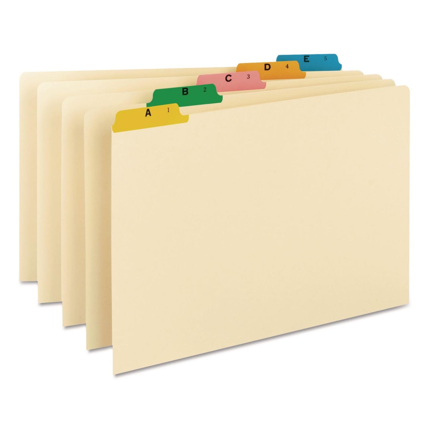 Smead 52180 Recycled Top Tab File Guides, Alpha, 1/5 Tab, Manila/Color, Legal (Set of 25)