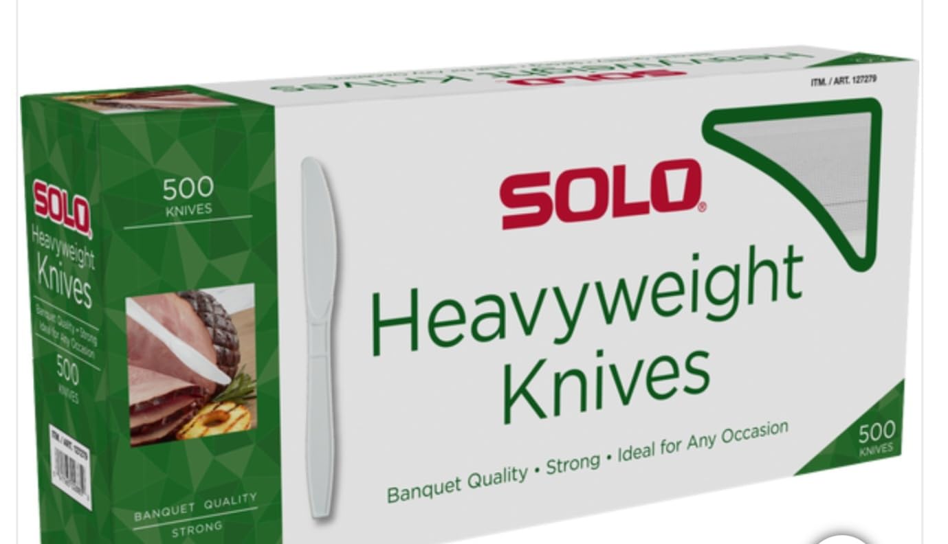 Solo White Heavyweight Knives, 500 Count (2 Pack)