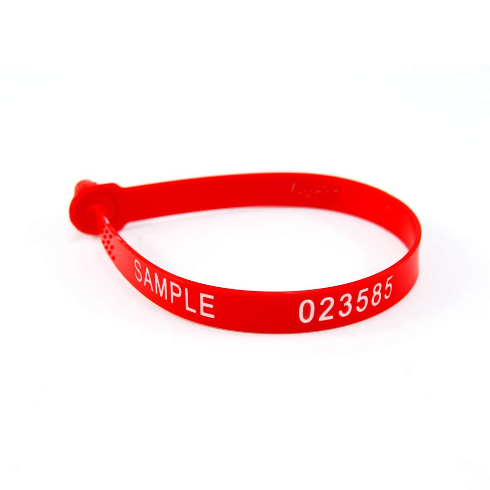 1000 Plastic Security Seals - Numbered Tamper Seals for Trucks, Trailers, Containers (Red)