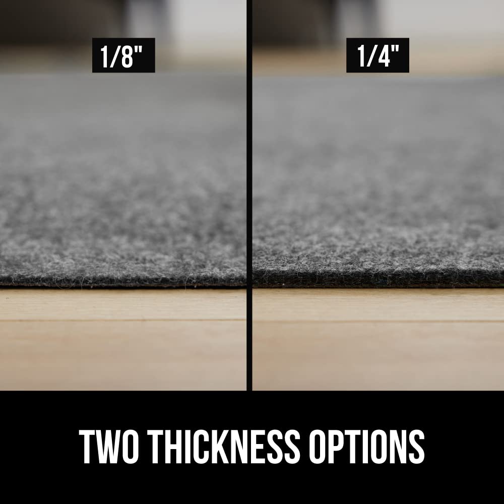 GORILLA GRIP Felt with Rubber Stay in Place Slip Resistant Rug Pad, 1/8 inch Thick, 5x7 FT Protective Padding Under Area Rugs, Cushioned Gripper Pads, Carpet Runners, Hardwood Floors Protection