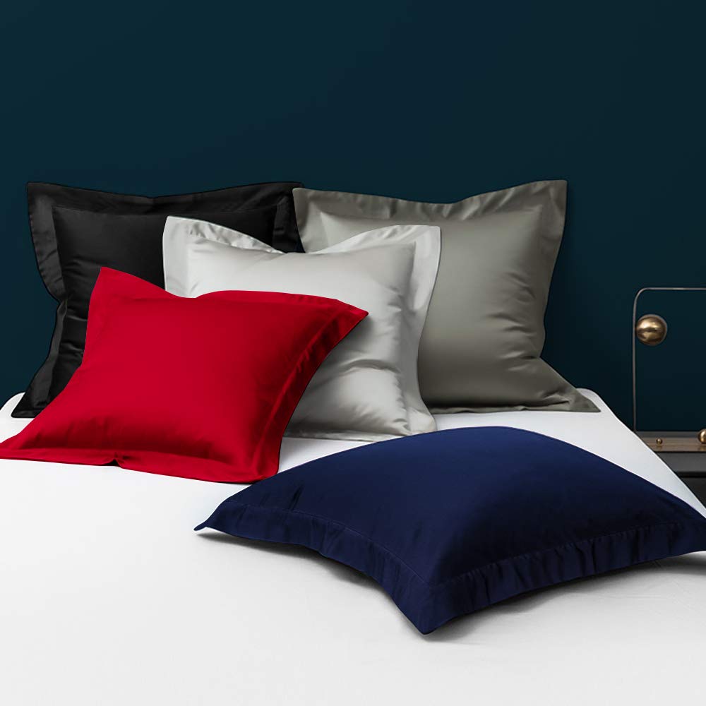 NTBAY Cotton 26x26 Euro Sham Covers - 500 Thread Count Egyptian Cotton Euro Pillow Covers, 2 Pack Super Soft and Breathable 26x26 Pillow Covers, Square Pillow Cases, White