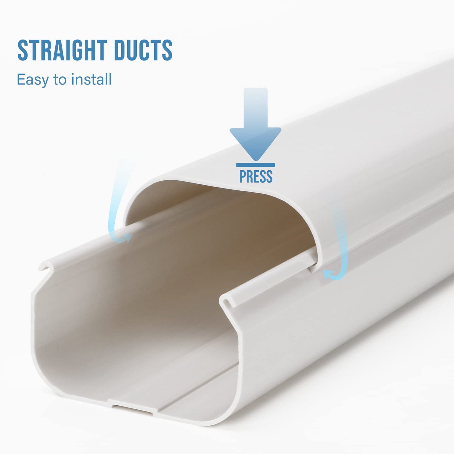 HOXHA 3" W 16.1Ft L Line Set Cover Kit for Mini Split Air Conditioners Decorative PVC Slim Line Cover for Central AC & Heat Pumps Systems Tubing Cover