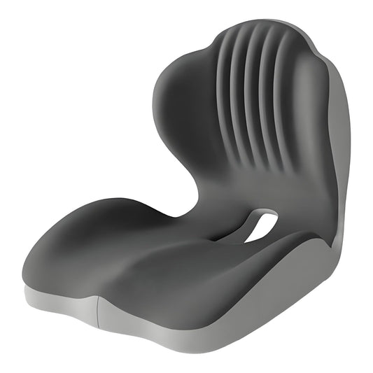 Seashell Memory Foam Seat Cushion -for Office Chair, Truck seat, Car Seat,Desk Chair, Airplane L-Shaped Back Support & Sciatica Relief & Tailbone Coccyx Pain Relief for Long Sitting and Driving(B&G)