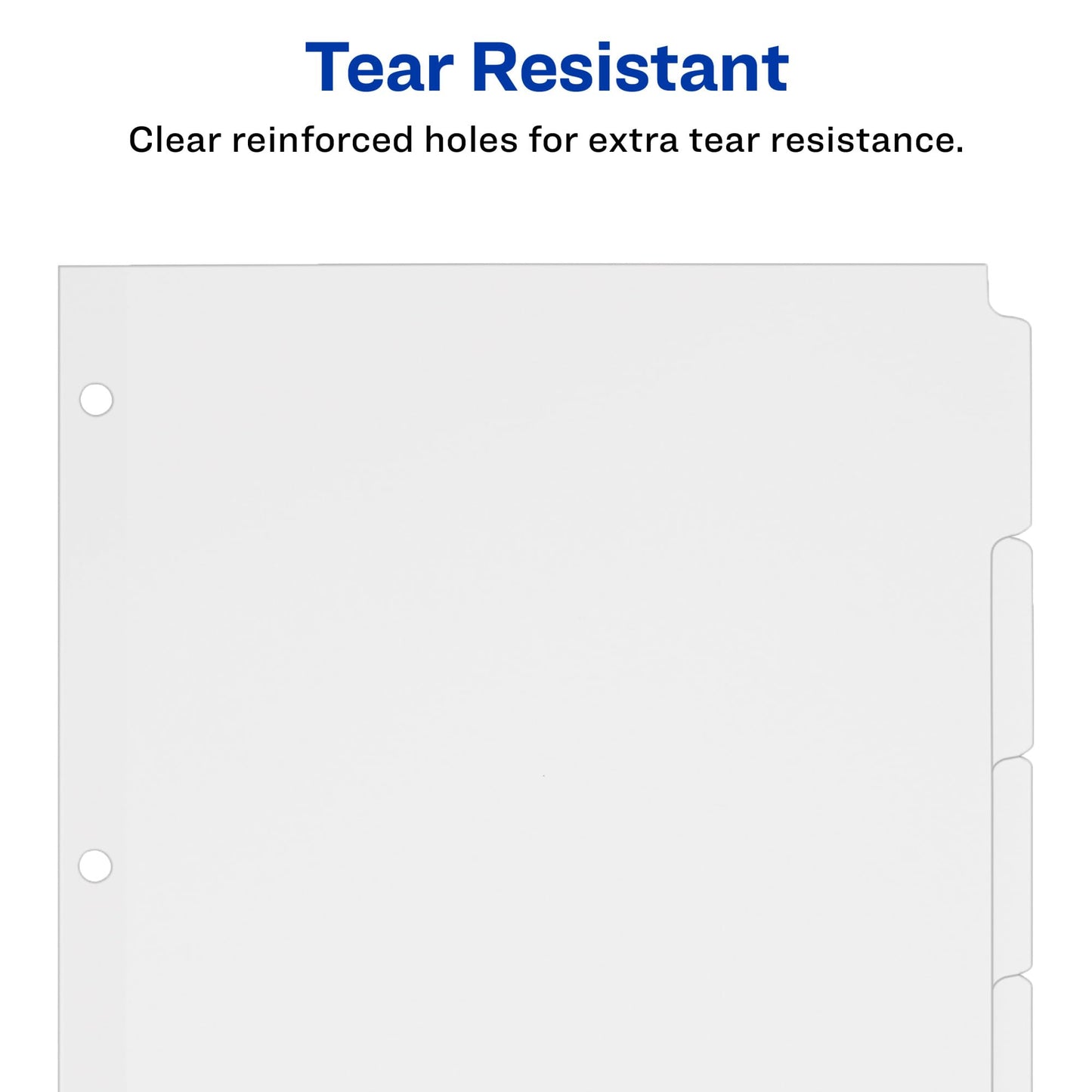Avery Binder Tabs Divider – Bulk 5‑Tab Write‑On Design, Tear‑Resistant Reinforced Holes, Fits Standard 3‑Ring Binder, White Recycled Index Paper, 36 Sets – Ideal for Students & Offices