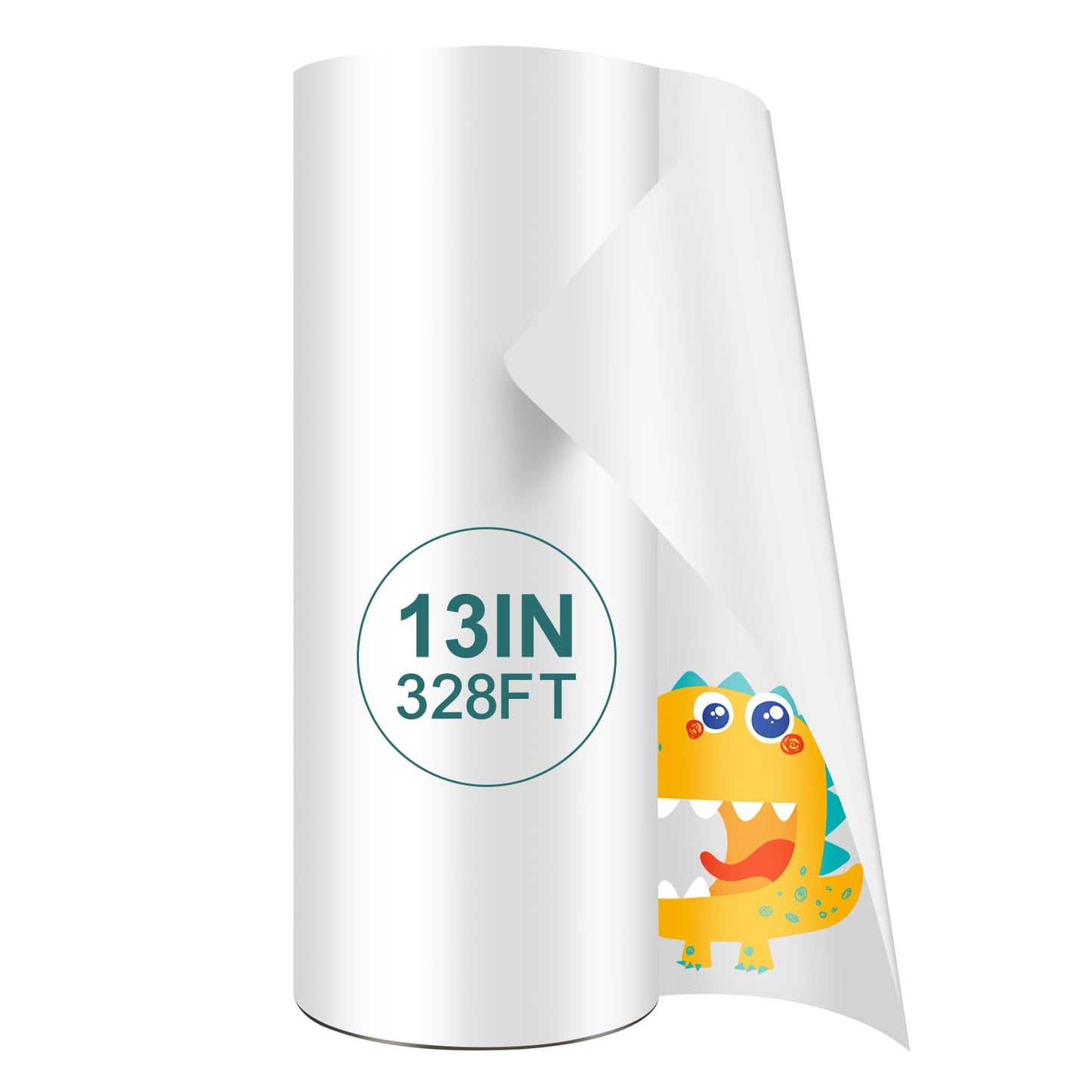 DTF Transfer film roll 13" x 328ft,Transfer Paper Double Sided Glossy Clear PreTreat PET Heat Transfer Paper, Cold and Hot Peel for Epson Inkjet Printer Direct Print on T shirts Textile