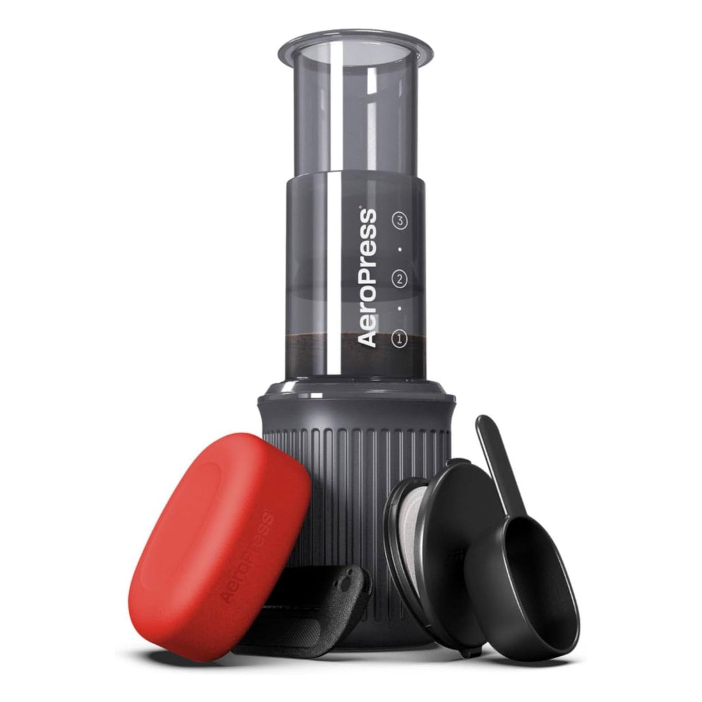 AeroPress Go, Extra Small Portable Coffee Maker Kit, Travel, Hiking & Camping, All-in-One French Press, Pour-Over & Espresso Style Manual Brewer, 2 Min Brew Makes a Less Bitter, More Flavorful Cup
