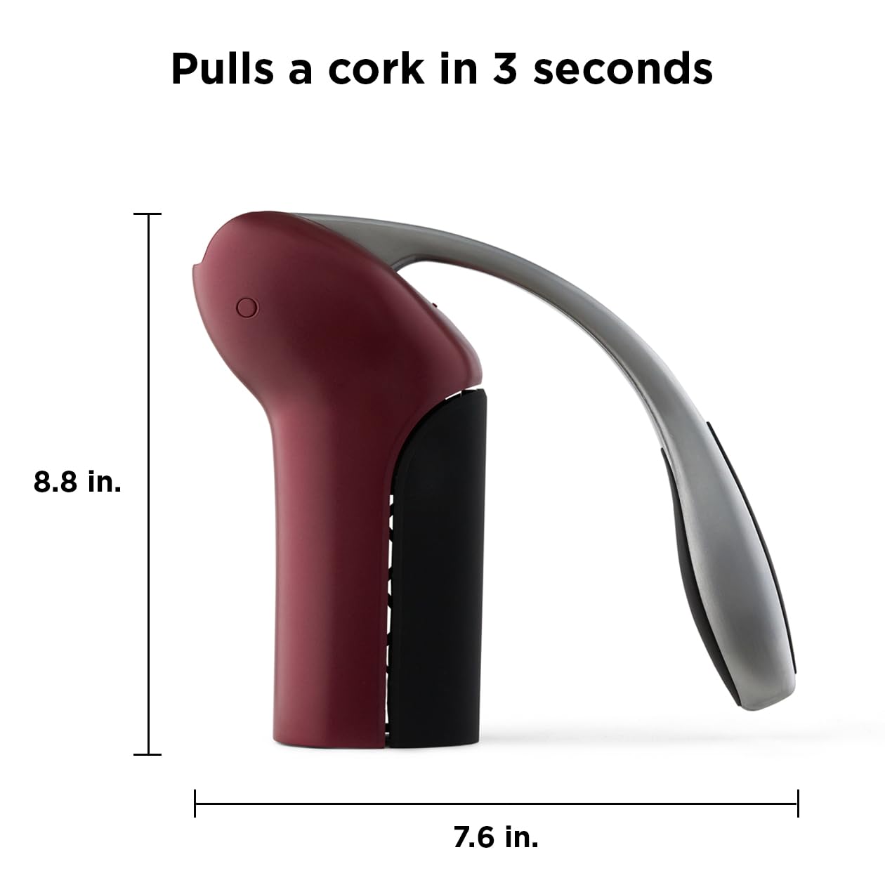 Rabbit Vertical Corkscrew Wine Opener with One-Pull Design, Foil Cutter Included, Easy to Use Manual Lever, Durable Stainless Steel Spiral, Merlot