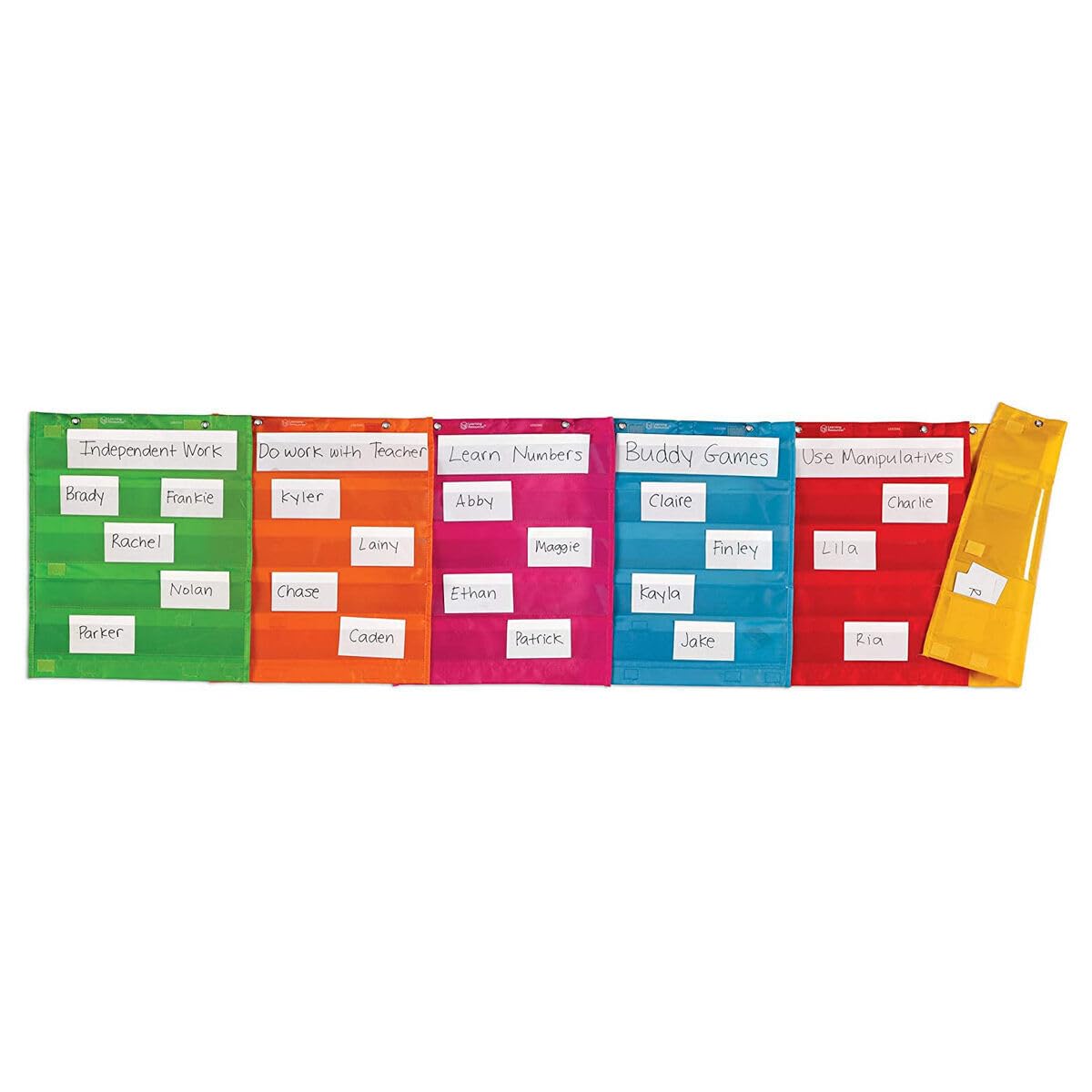 Learning Resources Magnetic Pocket Chart Squares, Set of 6 - Organization Center Pocket Chart for Classroom, Charts for Classroom, Magnetic Sentence Strip Pockets for Teachers