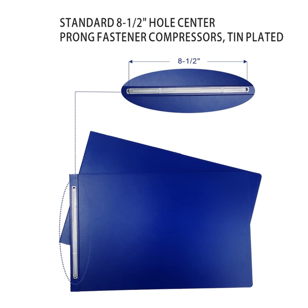 ESKEAR Fiberboard Binder Folder, Sheet Size 11" x 17”， with 3" Capacity 220mm Long Metal Prong Paper Fastener, for Pressboard Report Cover, Blue 8 per Box