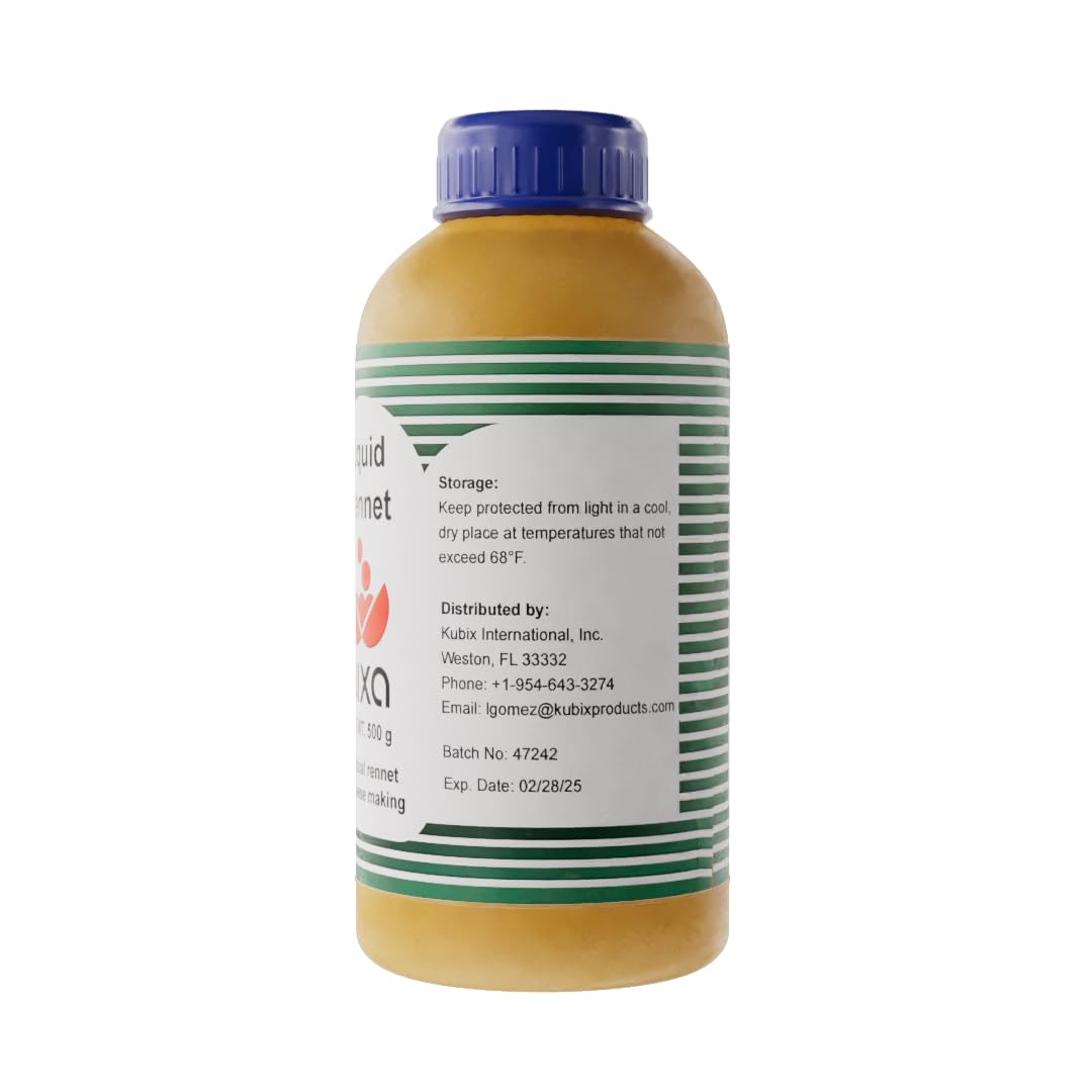 Bixa Liquid Microbial Rennet For Cheese Making | Vegetarian | Milk Coagulant | Non GMO | CUAJO BIXA LIQUIDO | CUAJO PARA QUESO | 16.9 fl oz (Pack of 1, 17, Fl Oz)