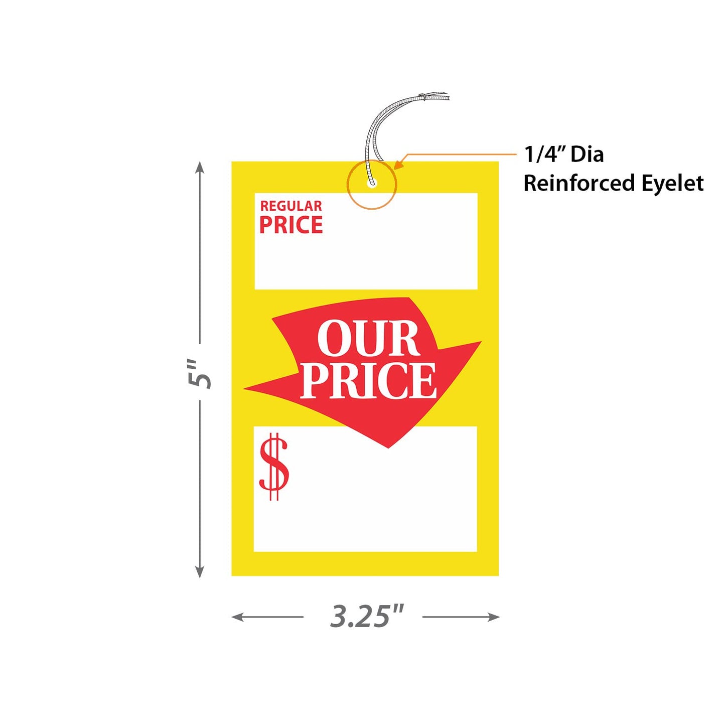 SmartSign Pack of 250 Regular and Special Price Tags with Strings | 3.25" x 5", 12 pt Cardstock, Write-On