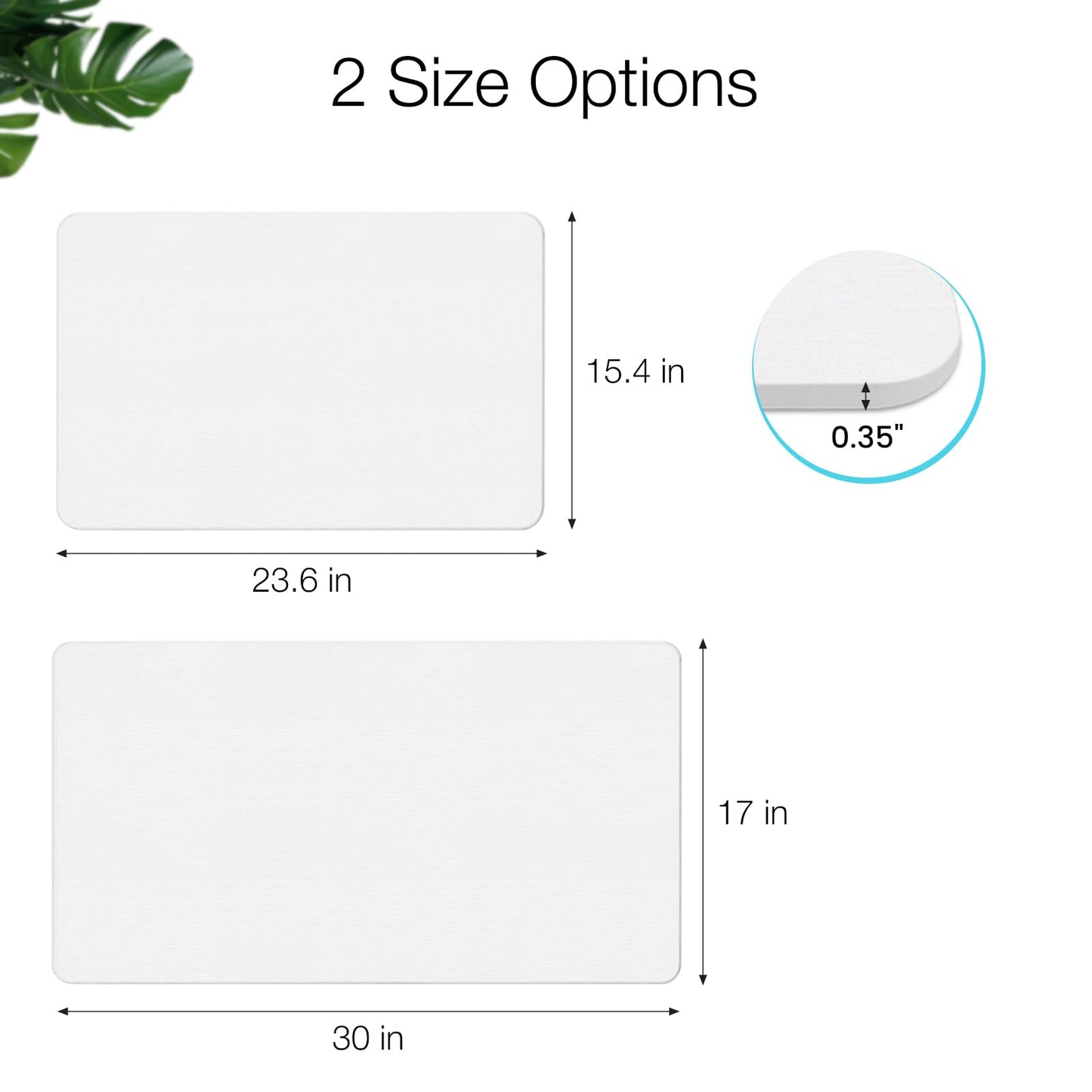 Yinoos Large Diatomite Stone Bath Mat, Premium Non-Slip Natural Diatomaceous Earth Bathtub Quick Drying Mats for Bathroom Floor (30" x 17" White)