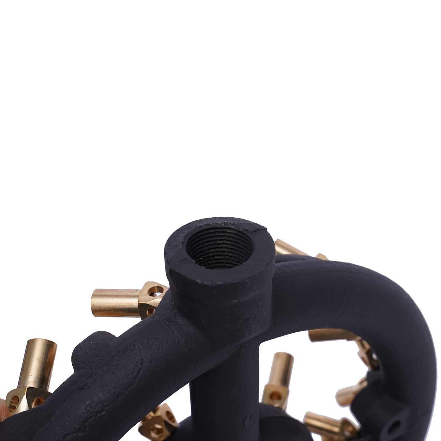 TFCFL 32 Tips Natural Gas Jet Burner, 176,000 BTU G3/4 Round Shape Nozzle Jet Cast Iron Body with Brass Tips for Chinese Wok Range Grilling Stir Fry