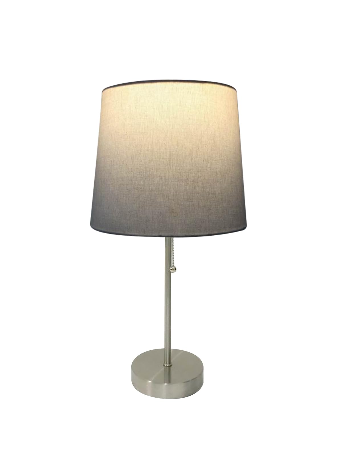 Litex Industries: Traditional Table 3 Piece Floor and Table Lamp Set in Brushed Nickel Metal & White UNO Shade