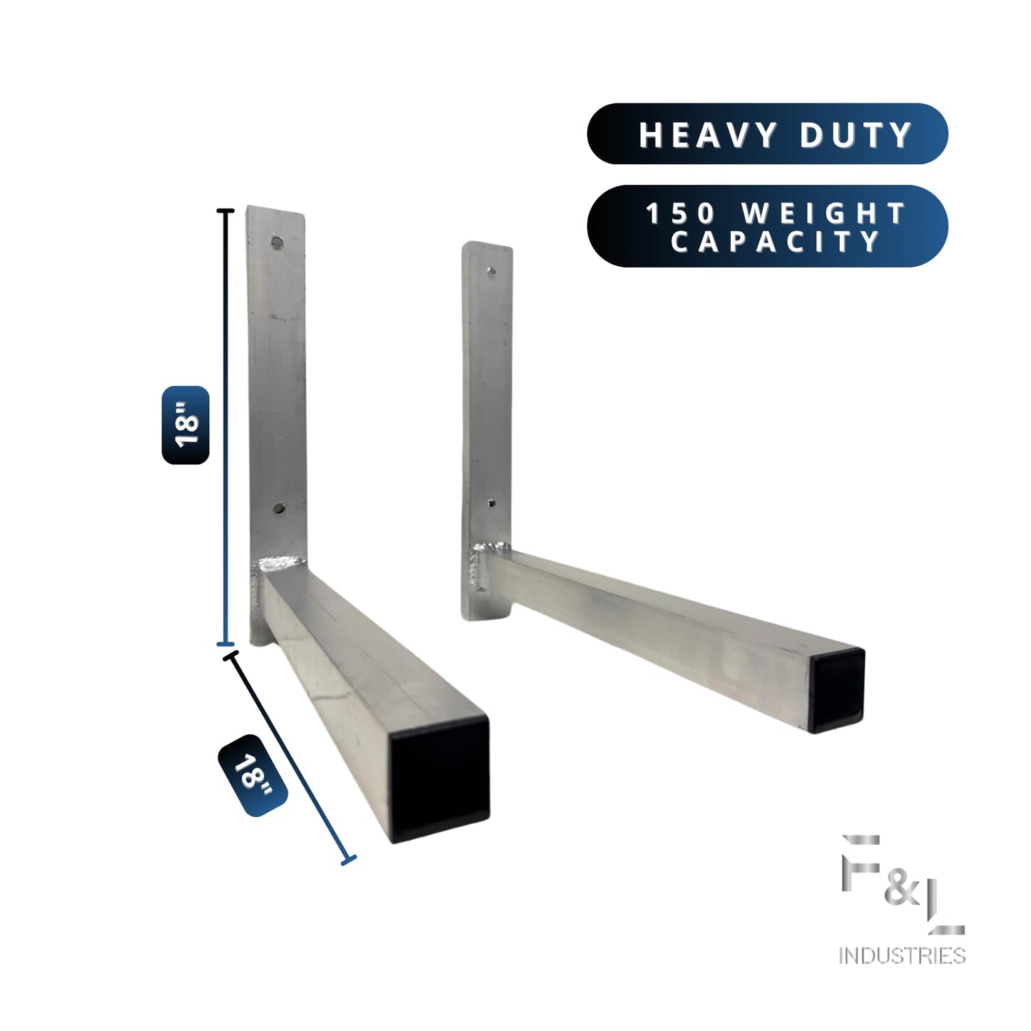 F&L Heavy-Duty Mini Split Wall Mount Bracket—Rust-Resistant Aluminum AC Support for Ductless Heat Pump Systems—Universal Fit, 700 lb Capacity—Approved by Florida Building Code (18"x18" Heavy Duty)