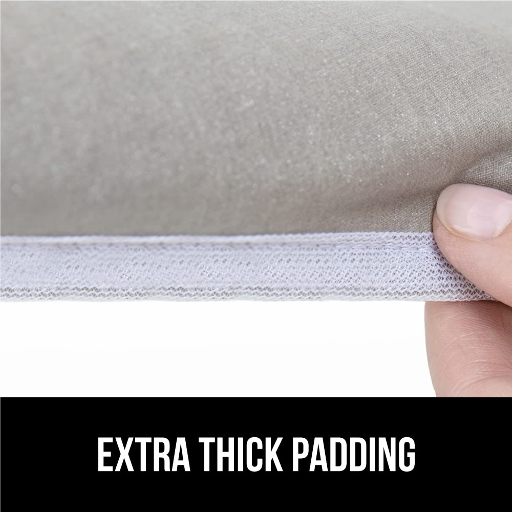 GORILLA GRIP The Original Ironing Board Cover and Pad, Silicone Coating, 400°F Scorch Resistant Thick Padding, Heavy Duty Iron Covers Standard Boards, Hook and Loop Fastener Strap, Silver 18x49