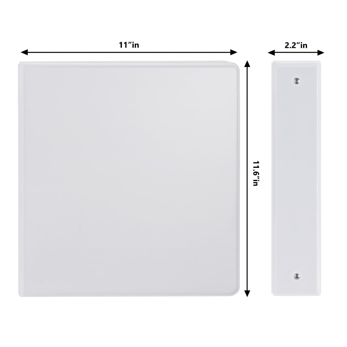 COMIX Sturdy 3 Ring Binder 1.5 inch with Clear View Cover, 1-1/2" Round Ring View Binder, PVC-Free, 2.4mm-Thick, 300 Sheets Capacity of US Letter Size Paper, Office ＆ School Supplies, 6 Pack (White)