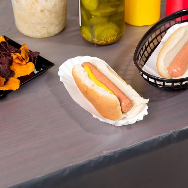 1500 Paper Hot Dog Trays | White Hot Dog Wrappers | 8 Inch Hotdog Tray Holders Plates | Disposable Fluted Hotdog Boats | Hotdog Container - Concession Stand Trays - Hot Dog Cart Accessories