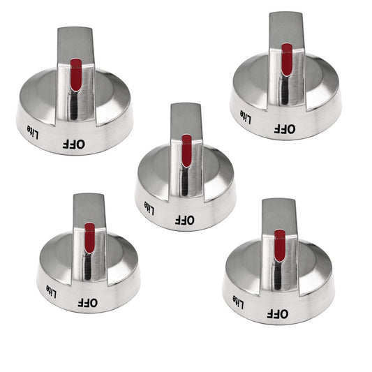 5-Pack DG94-01712A DG94-01713A Gas Range Burner Control Dial Knob for Samsung Range Oven Stove NX58M9420SS NX58M9420SSAA NX58M9420SSAA-00 Replacement DG64-00472A,DG64-00347A,DG64-00473A,DG64-00347B